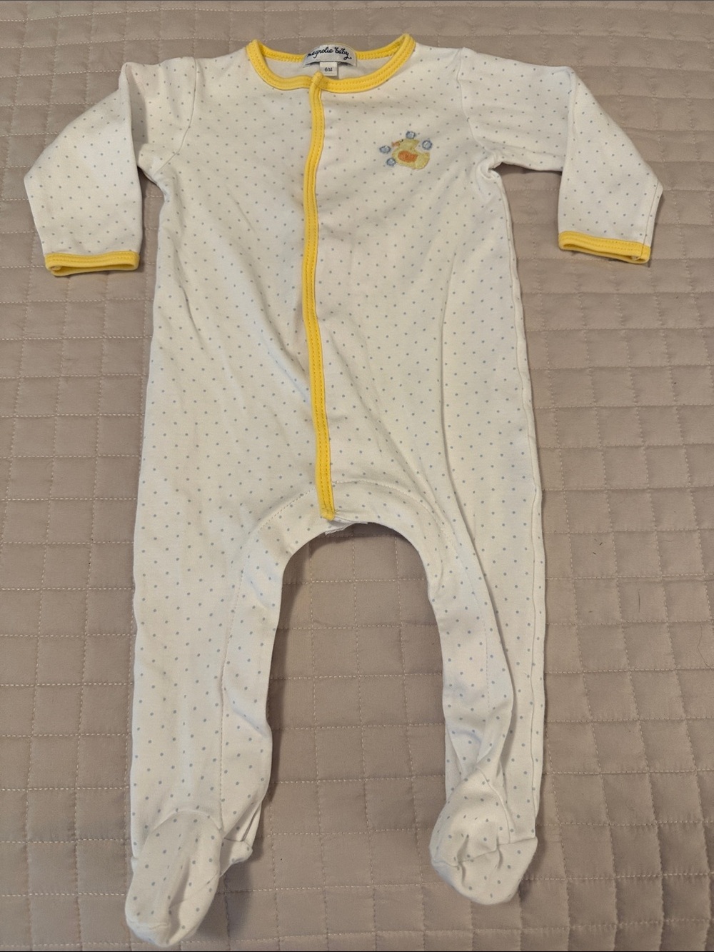 Magnolia Baby 6 months onesie with embroidery